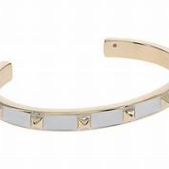 ALLSAINTS Enamel Studded Cuff Bracelet In White + Gold One Size Brand New NWT - Picture 6 of 12